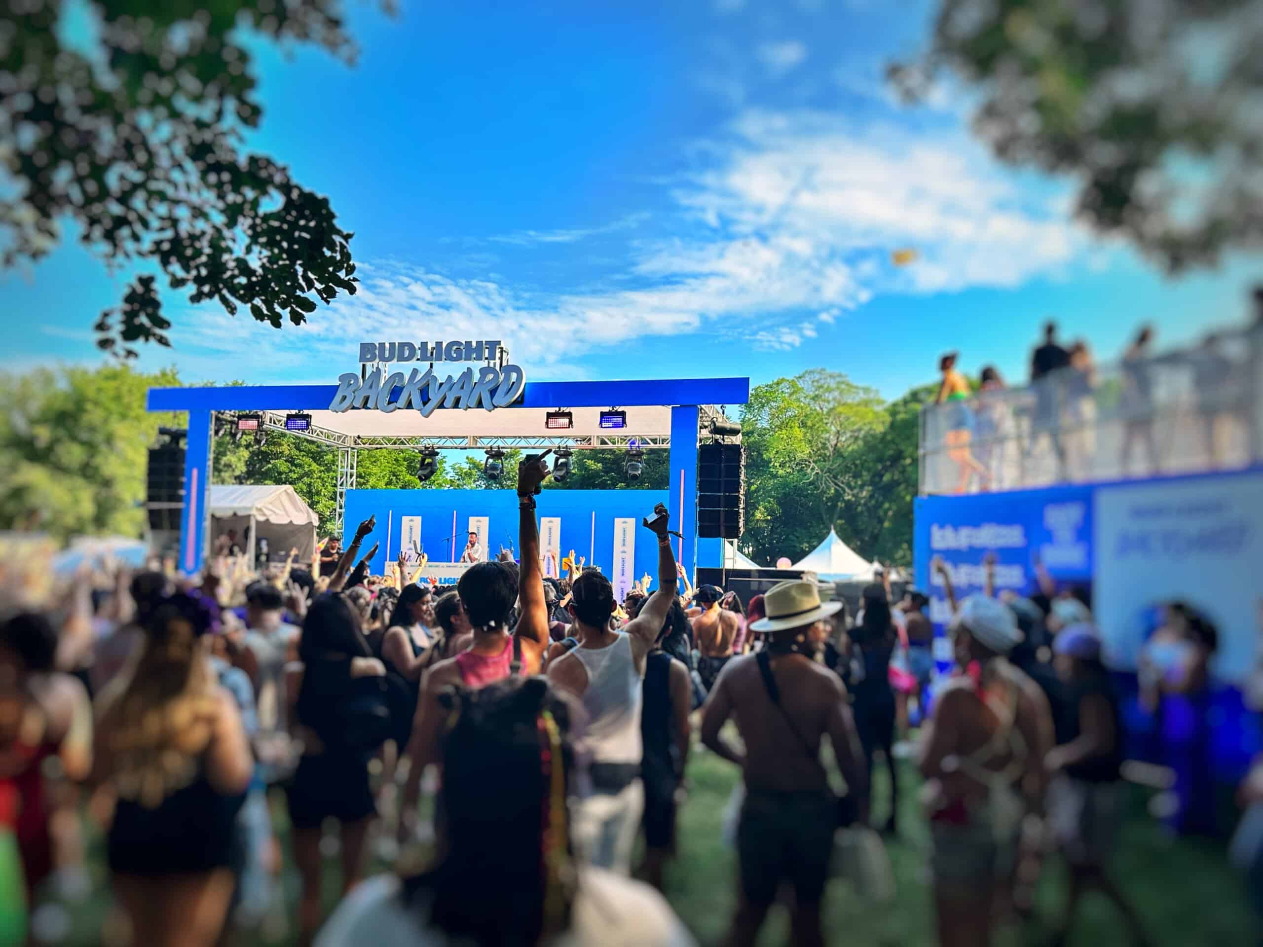 Bud Light Stage at Lollapalooza music festival with crowd of fans